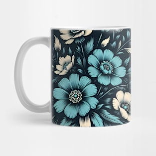 Blue Floral Pattern Mug